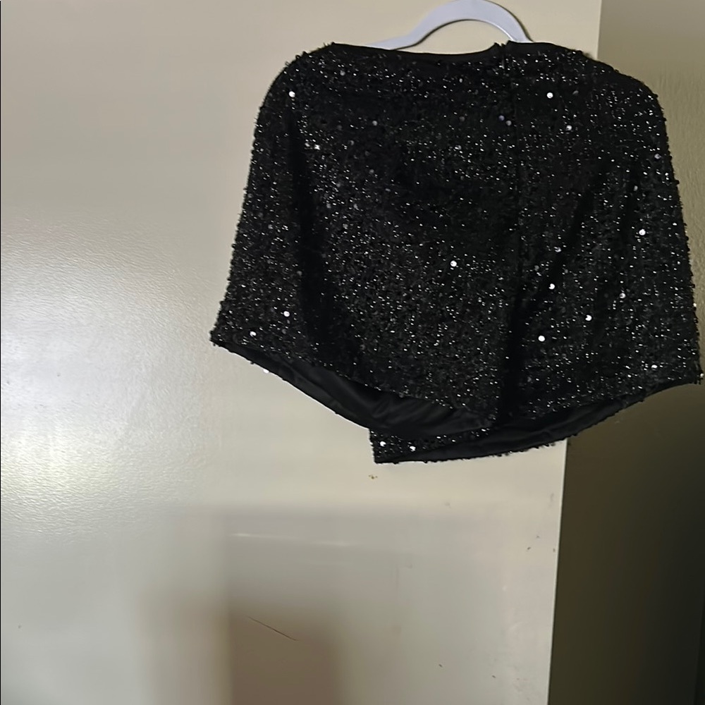 Black Sequin Cape